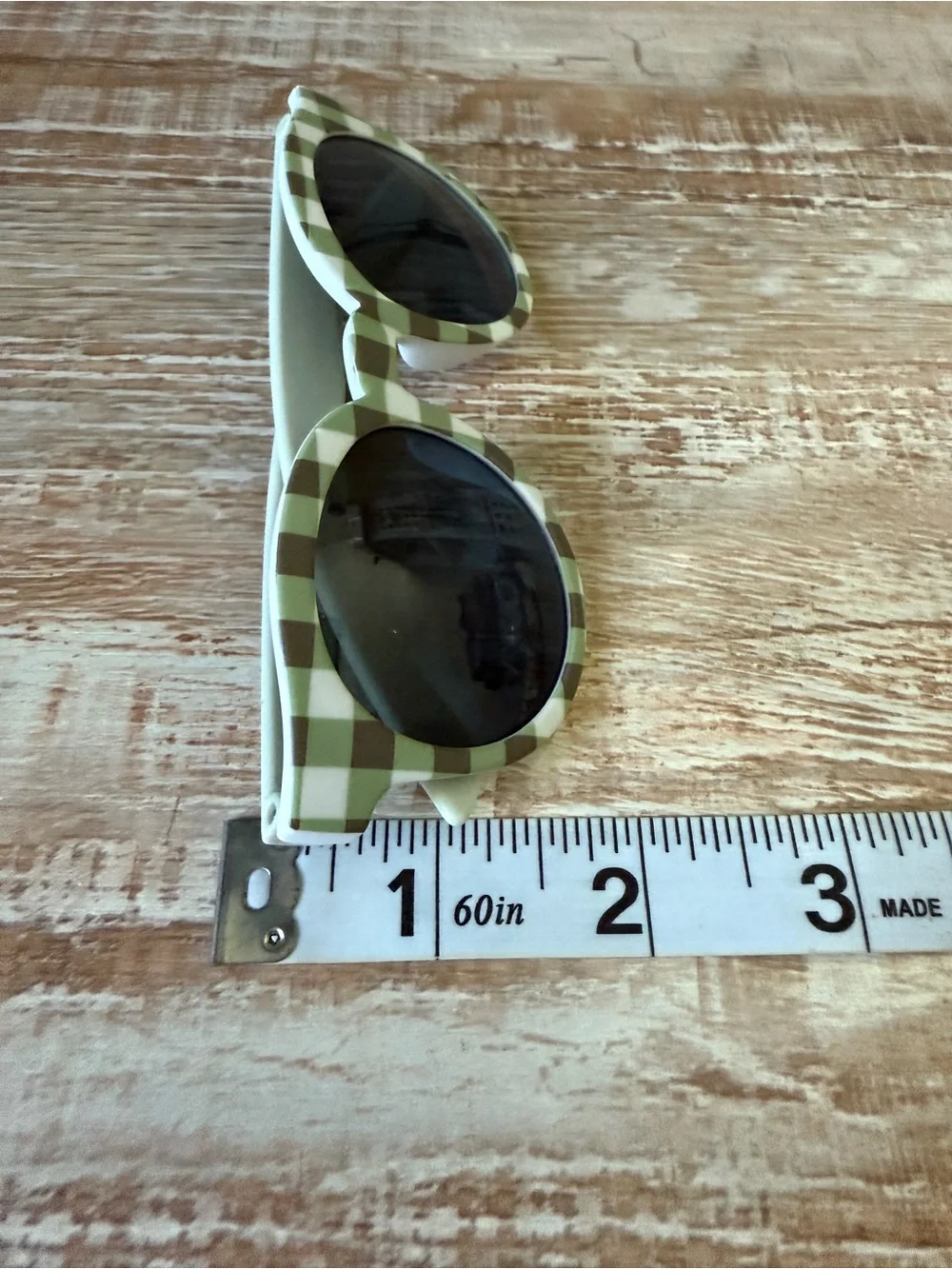Kids Checkerboard Round Sunglasses - Mint Green